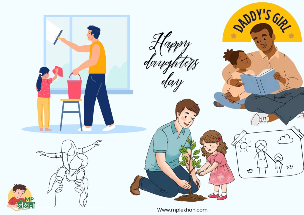happy daughters day 2025 tempate digital cards